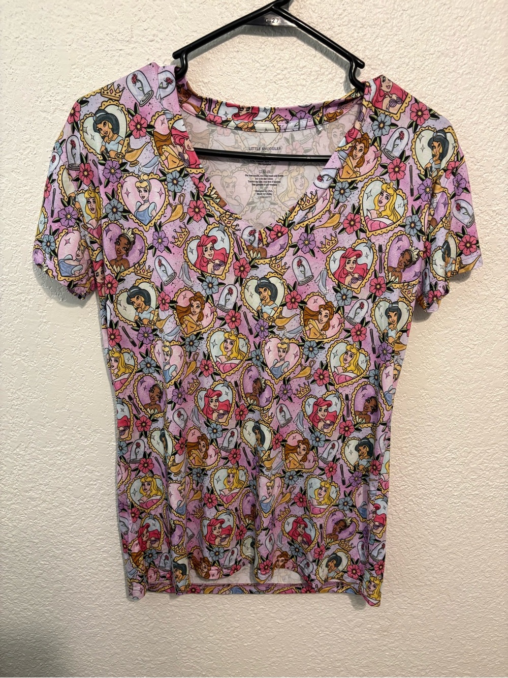 Little Snuggles Women’s Bamboo Short Sleeve Disney Princess Pajama Tee S
